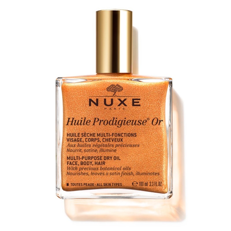 Nuxe
Huile Prodigieuse®or
Olio secco scintillante multi-funzione - nutre, lenisce e illumina