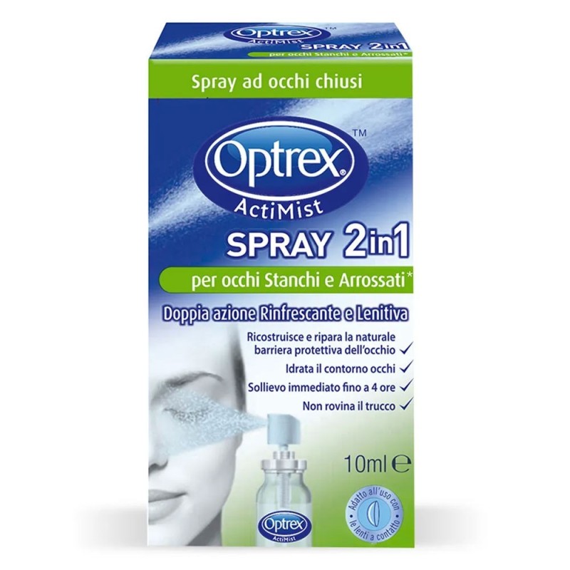 Optrex
actimist
spray 2in1
per occhi stanchi e arrossati
doppia azione rinfrescante e lenitiva