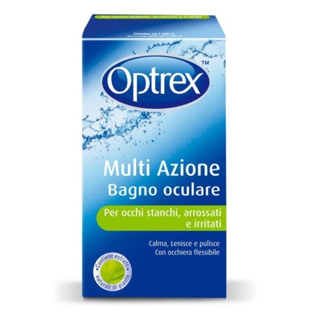 Optrex
multi azione
bagno oculare
per occhi stanchi, arrossati e irritati
calma, lenisce e pulisce con occhiera flessibile