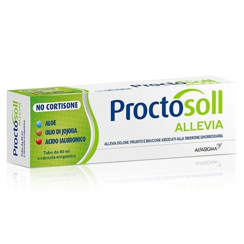 Proctosoll
allevia
aloe, olio di jojoba, acido ialuronico