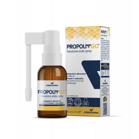 Propoli go
soluzione spray orale
senza glutine | naturalmente senza lattosio | senza alcool
flaconcino spray da 20 ml