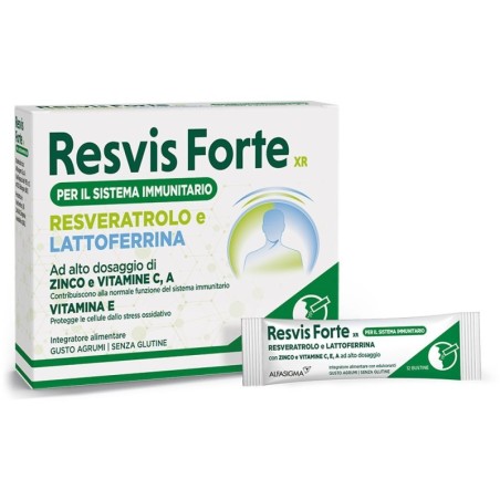 Resvis
forte XR
Integratore alimentare a base di resveratrolo, lattoferrina, zinco e vitamine