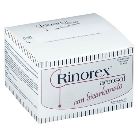 Rinorex
aerosol
con bicarbonato
confezione 25 fiale sterili monouso da 3 ml