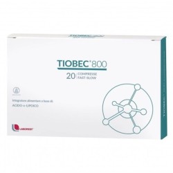 Tiobec 800
Integratore alimentare a base di acido α-Lipoico
senza glutine | senza lattosio
scatola da 20 compresse fast-slow