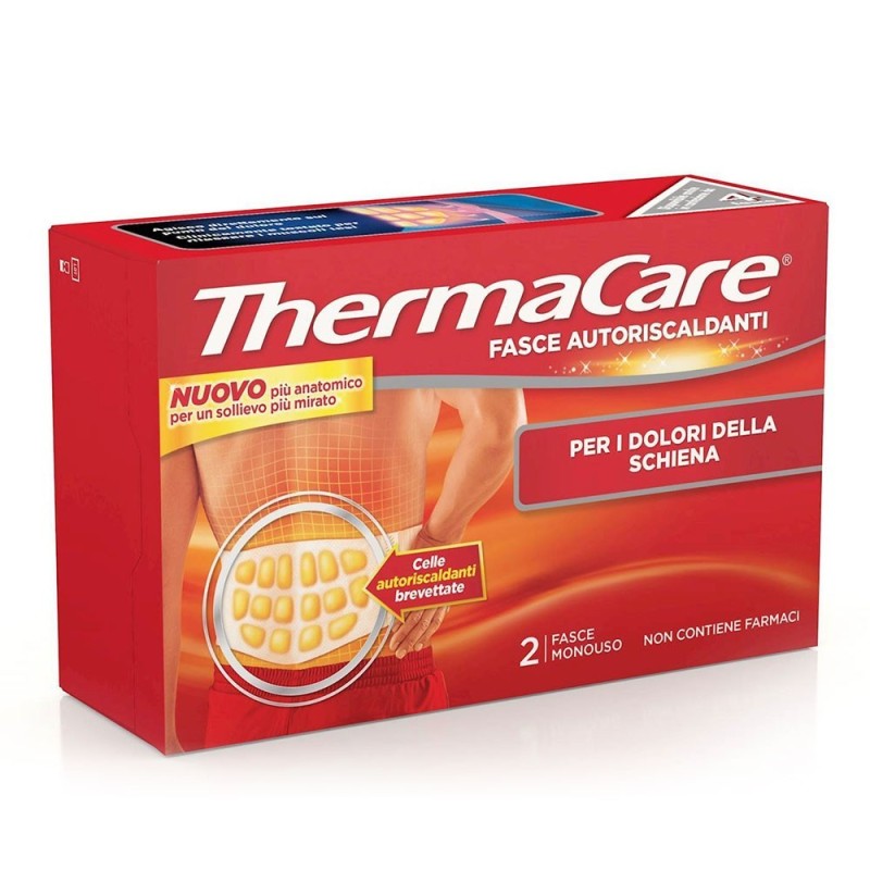 Thermacare
fasce autoriscaldanti
per i dolori della schiena
celle autoriscaldanti brevettate, non contiene farmaci