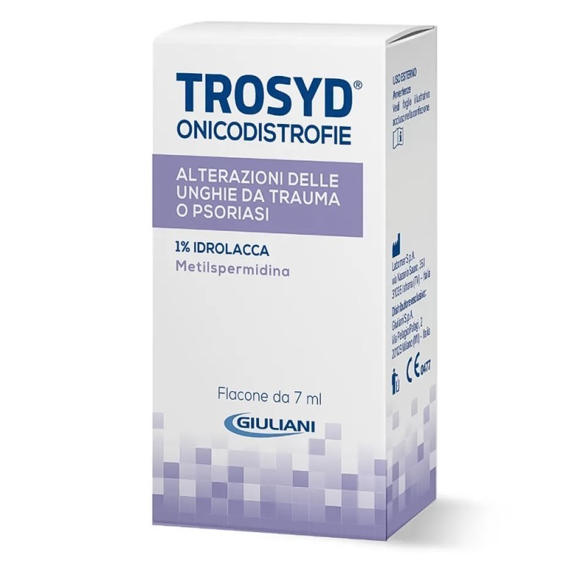 Trosyd
onicodistrofie
1% idrolacca | Metilspermidina
Alterazione delle unghie da trauma o psoriasi