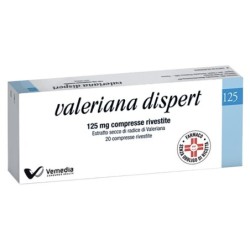 Valeriana dispert
125 mg compresse rivestite
estratto secco di radice di Valeriana
scatola da 20 compresse rivestite