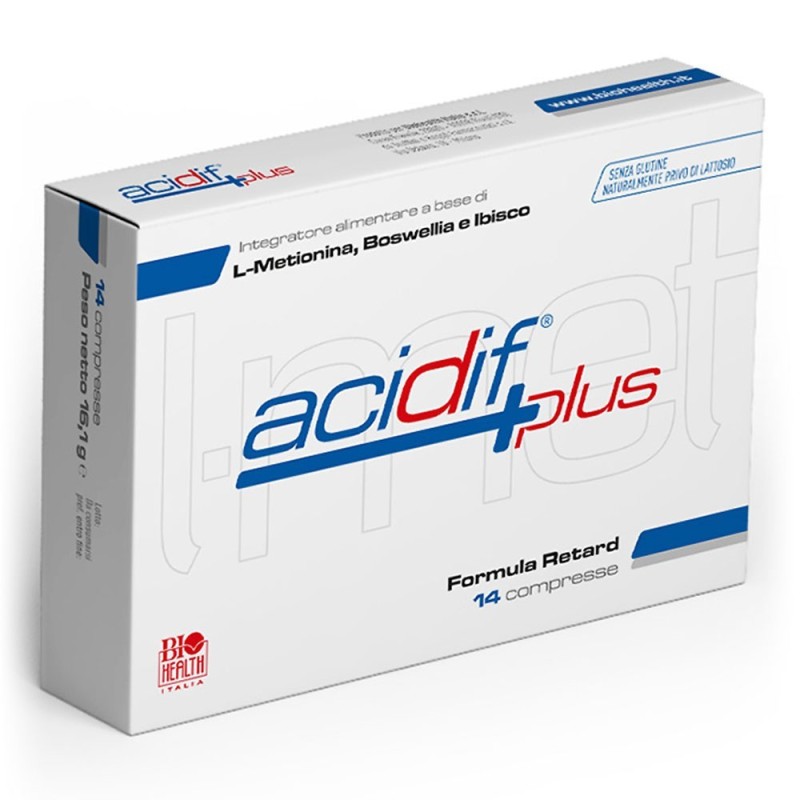 Acidif plus
Integratore alimentare a base di L-metionina, Boswellia e ibisco
formula retard