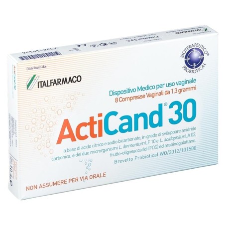 ActiCand 30
uso vaginale (non assumere per via orale)
scatola da 8 compresse vaginali