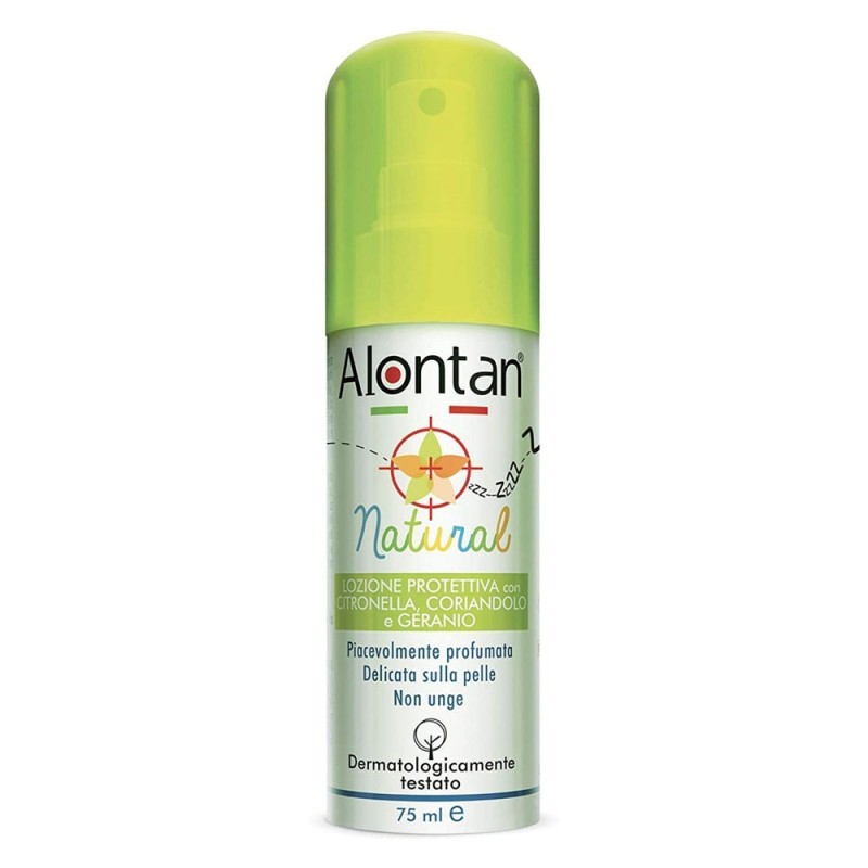 Alontan
natural
Lozione protettiva con citronella, coriandolo e geranio