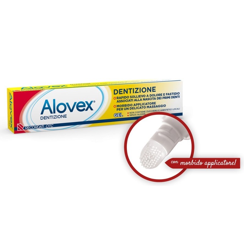 Alovex
dentizione gel
rapido sollievo a dolore e fastidio associati alla nascita dei primi denti