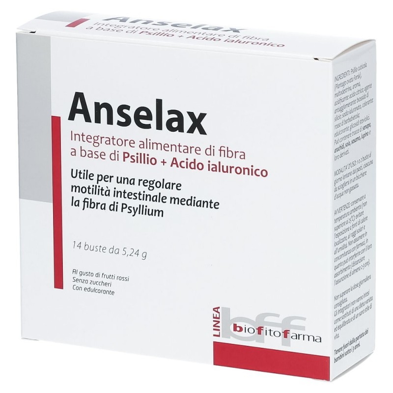 Anselax
Integratore alimentare di fibra a base di Psillio + Acido ialuoronico