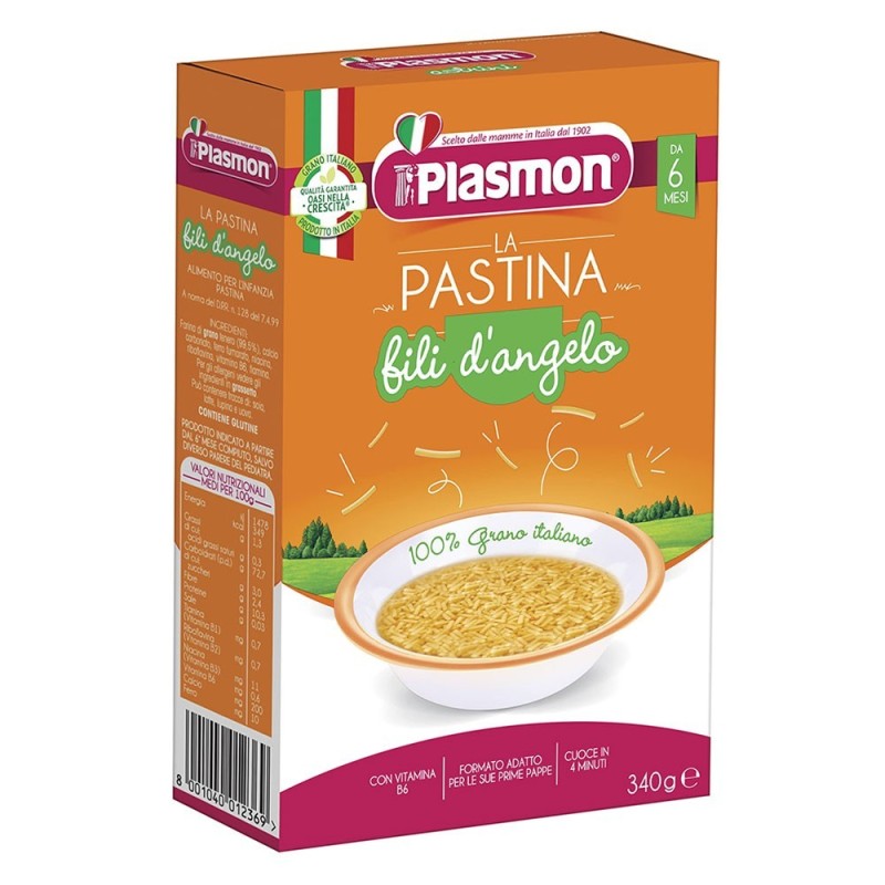 Plasmon La Pastina Fili D'Angelo
100% grano italiano
6 Mesi+