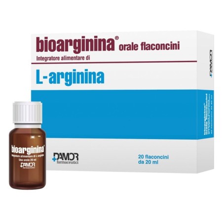 Bioarginina
orale flaconcini
integratore alimentare di L-arginina
confezione da flaconcini da 20 ml