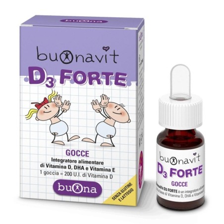 Buonavit
D3 forte
gocce
Integratore alimentare di vitamina D, DHA e vitamina E