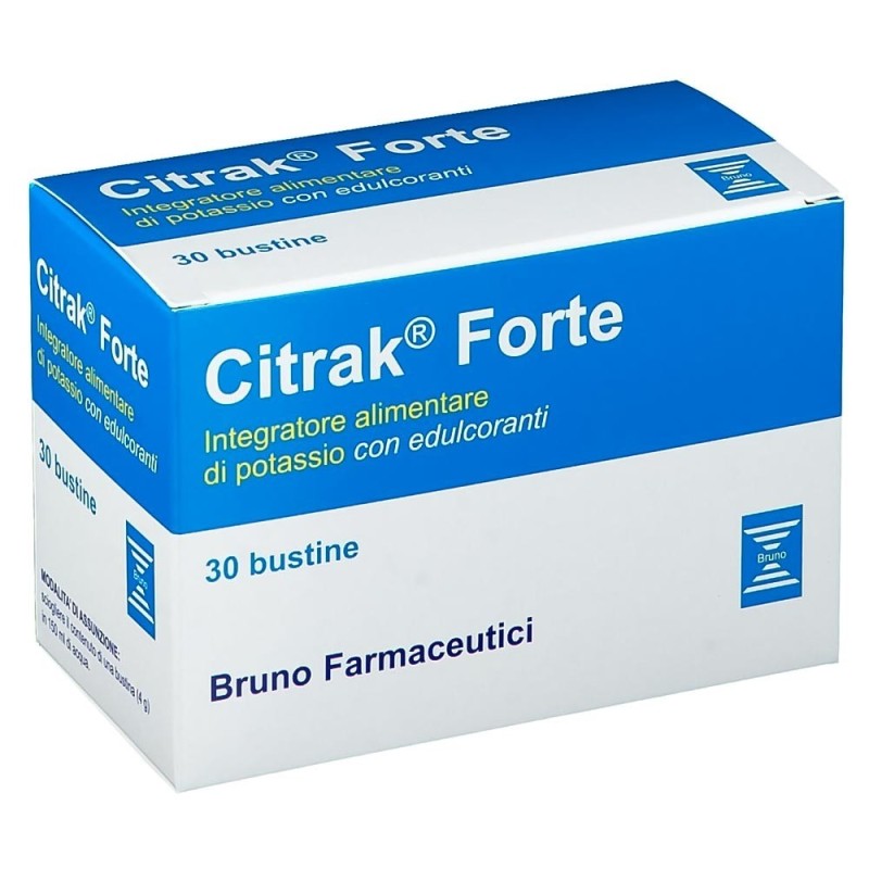 Citrak forte
Integratore alimentare di potassio
con edulcorante
confezione da 30 bustine