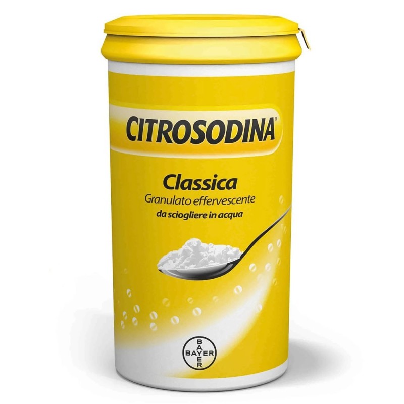 Citrosodina
classica
granulato effervescente
da sciogliere in acqua
barattolo da 150 g