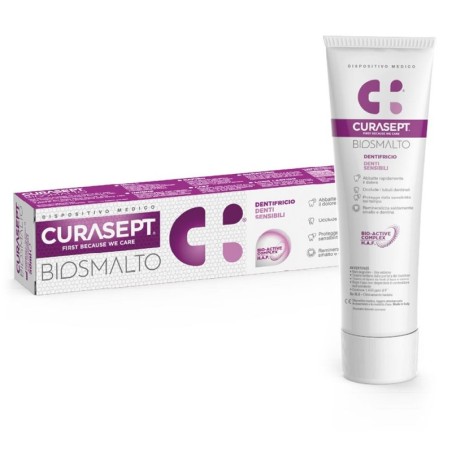 Curasept
biosmalto
dentifricio
denti sensibili
tubo da 75 ml