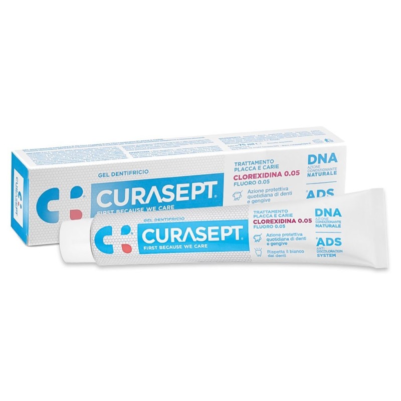 Curasept
ADS + DNA
dentifricio
trattamento placca e carie
clorexidina 0.05