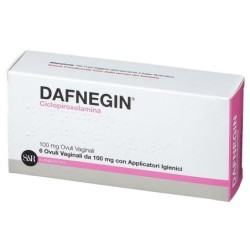 Dafnegin
100 mg ovuli vaginali
ciclopiroxolamina
scatola da 6 ovuli vaginali con applicatori igienici