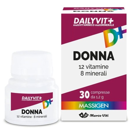 Massigen
Dailyvit+
D+ donna
12 vitamine e 8 minerali
barattolo 30 compresse