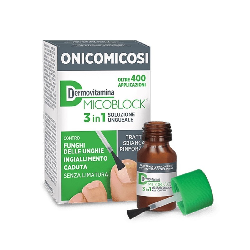 Dermovitamina
micoblock 3 in 1
Onicomicosi
soluzione ungueale