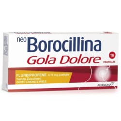 Neoborocillina gola dolore limone & miele confezione da 16 pastiglie senza zucchero