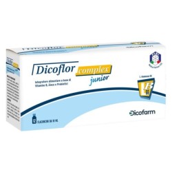 Dicoflor
complex junior
Integratore alimentare a base di probiotici, Vitamine B e Zinco
confezione 12 flaconcini da 10 ml