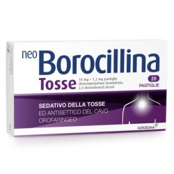 neo Borocillina
Tosse
Sedativo della tosse ed antisettico del cavo orofaringeo.