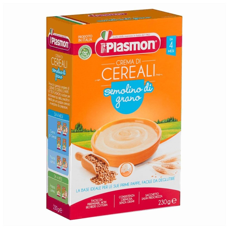 Plasmon crema di cereali semolino di grano 4 mois + 230 g