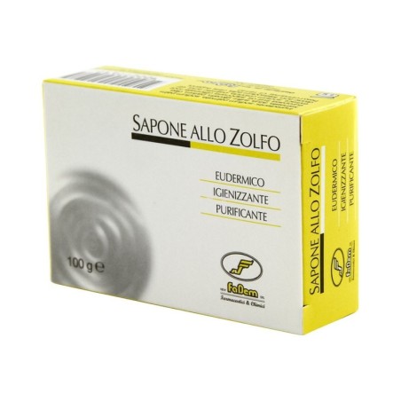 Sapone allo zolfo 
Eudermico, igienizzante, purificante.
Saponetta da 100 g