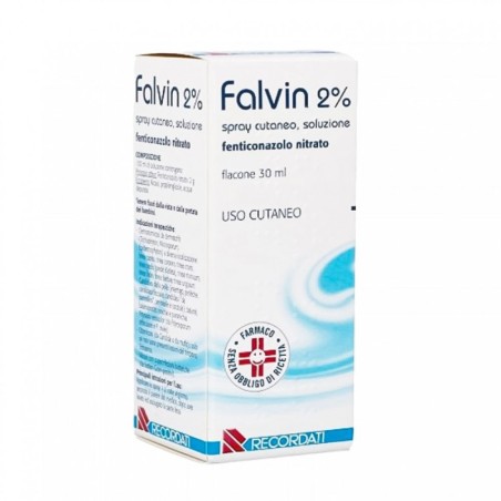 Falvin
2% spray cutaneo, soluzione
fenticonazolo nitrato
uso esterno
flaconcino spray da 30 ml