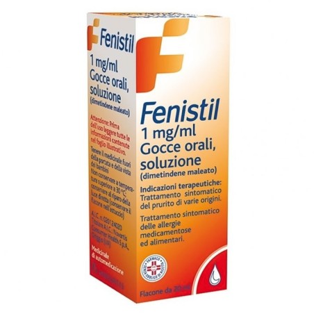 Fenistil
Trattamento sintomatico del prurito di varie origini, delle allergie medicamentose ed alimentari.