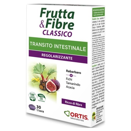 Frutta & fibre
classico
transito intestinale
regolarizzante, ricco di fibre
scatola da 30 compresse