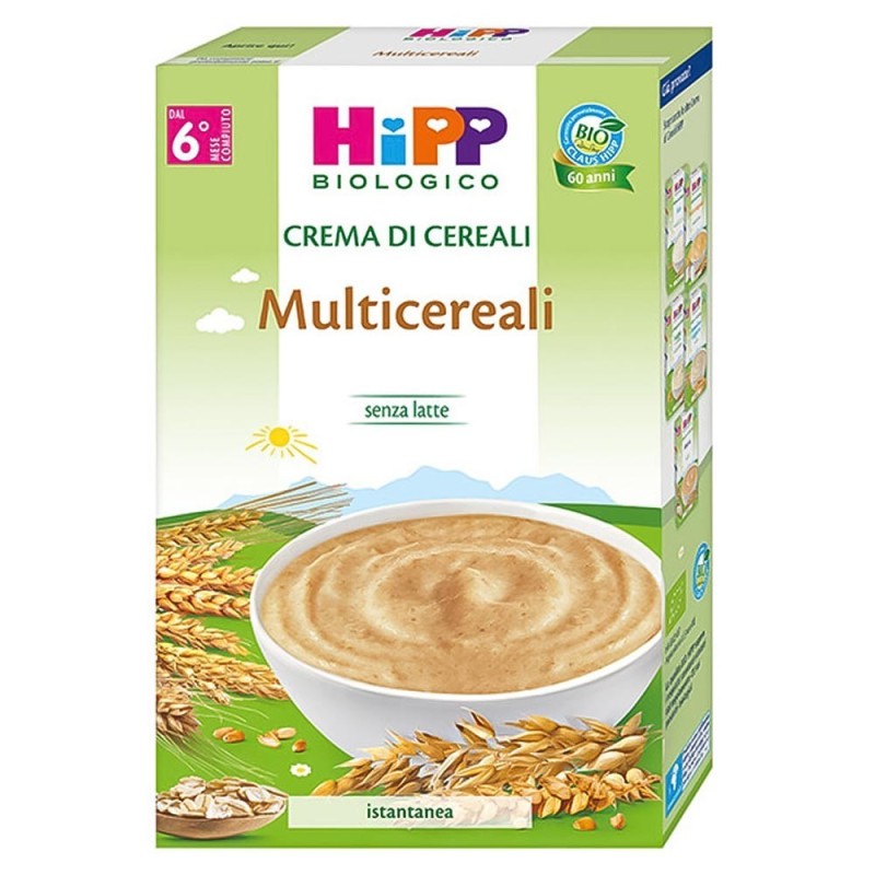 Hipp biologico
crema di cereali
multicereali
senza latte
dal 6° mese compiuto