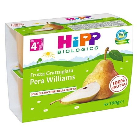 Hipp biologico frutta grattugiata pera 4 mesi+ confezione 4 vasetti da 100 g