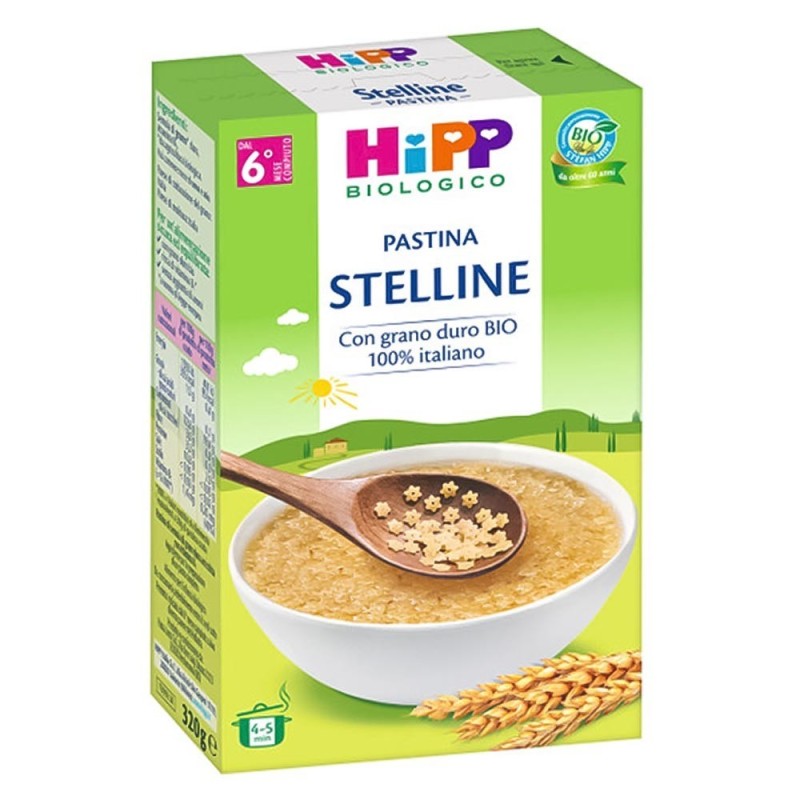 Hipp biologico
pastina
stelline
con grano duro BIO 100% italiano