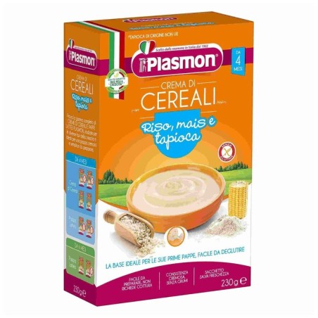 Plasmon Crema di Cereali riso mais tapioca 4 mesi+ confezione da 230 g