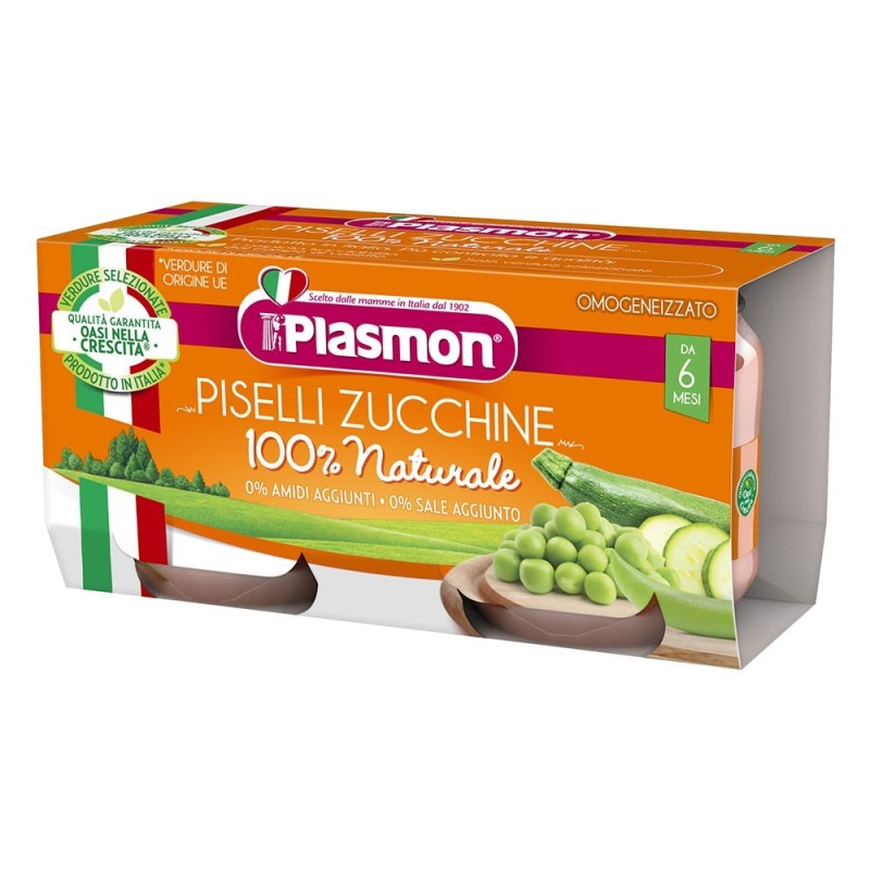 Plasmon Courgettes Pois Homogénéisés 6 Mois + 2x80 g