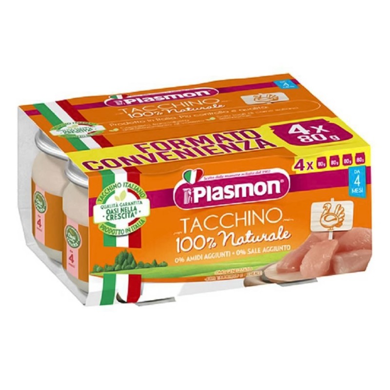 Plasmon Dinde Homogénéisée 4 Mois + 4x80 g