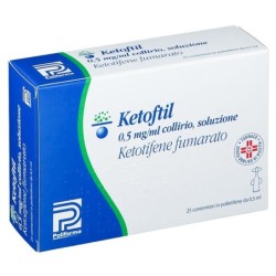 Ketoftil
0,5 mg/ml collirio, soluzione
ketotifene fumurato
scatola da 25 contenitori polietilene da 0,5 ml