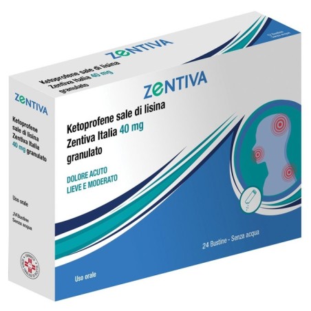 Zentiva
Ketoprofene sale di lisina
40 mg granulato
dolore acuto, lieve e moderato