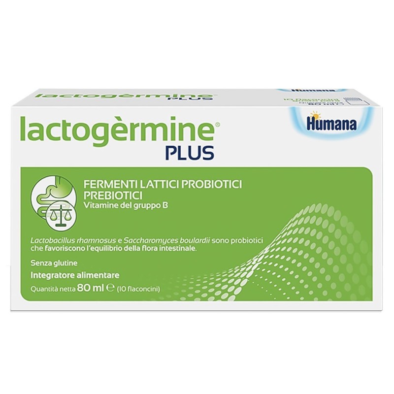 Humana
Lactogèrmine plus
Fermenti lattici probiotici - prebiotici