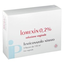 Lomexin
0,2% soluzione vaginale
fenticonazolo nitrato
uso vaginale
confezione da 5 flaconi 150 ml