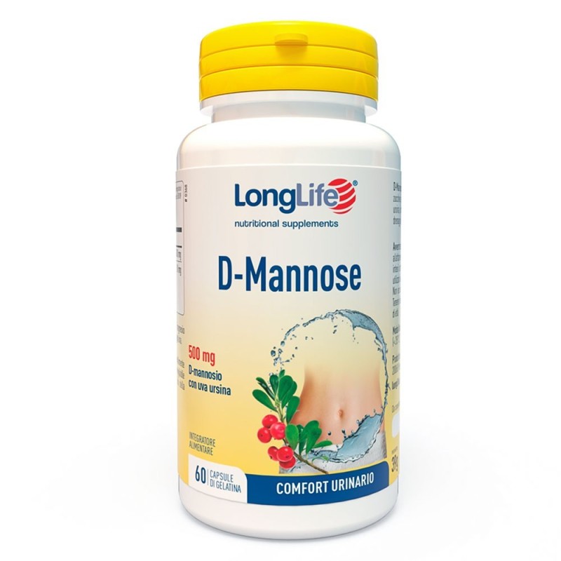 Longlife
D-mannose
Integratore alimentare di D-mannosio e uva ursina
comfort urinario