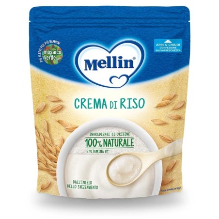 Mellin
crema di riso
Ingredienti di origine 100% naturale, e vitamina B1
dall'inizio dello svezzamento (dal 4° mese)