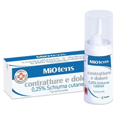 Miotens
contratture e dolore
0,25% schiuma cutanea
Tiocolchicoside
flacone da 30 ml