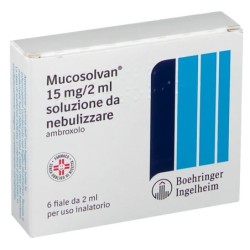 Mucosolvan
15 mg/2 ml soluzione da nebulizzare
ambroxolo
per uso inalatorio
scatola 6 fiale da 2 ml