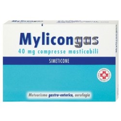 Mylicongas
40 mg compresse masticabili
simeticone
meteorismo gastro-enterico, aerofagia