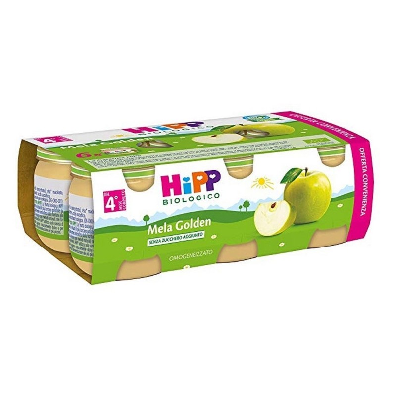 Hipp biologico pomme dorée homogénéisée 4 mois + 6x80 g